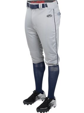 NWT Rawlings Beige Kids Baseball Joggers with Navy Piping Sz.L youth